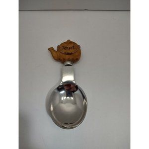 Tea caddy spoon with wooden teapot handle